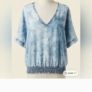 FLASH SALE 🚨🚨🚨Marc New York Sky Blue Tie-Dye Blouse